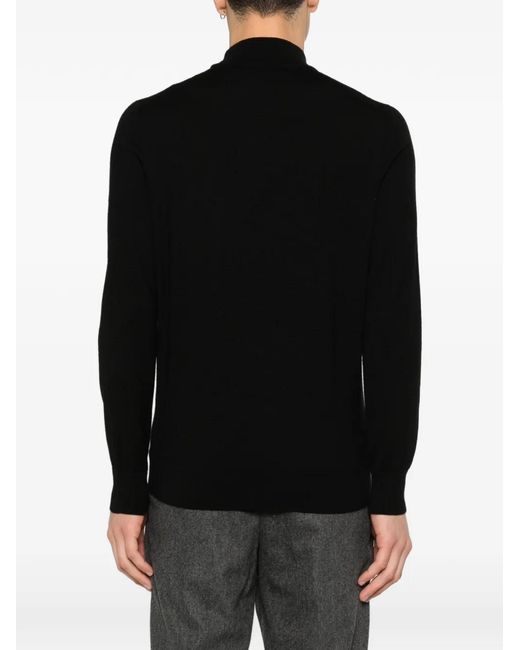 Gran Sasso Black Long-Slevee Turtle-Neck Sweater for men