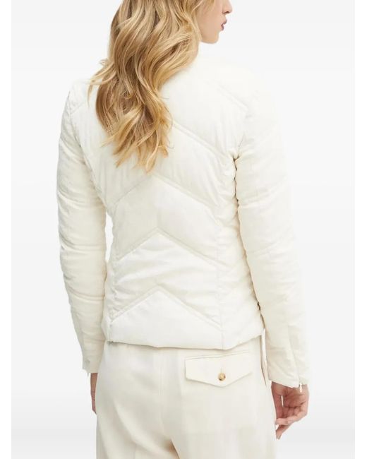Guess White Quilted Chevron Puffer Jacket