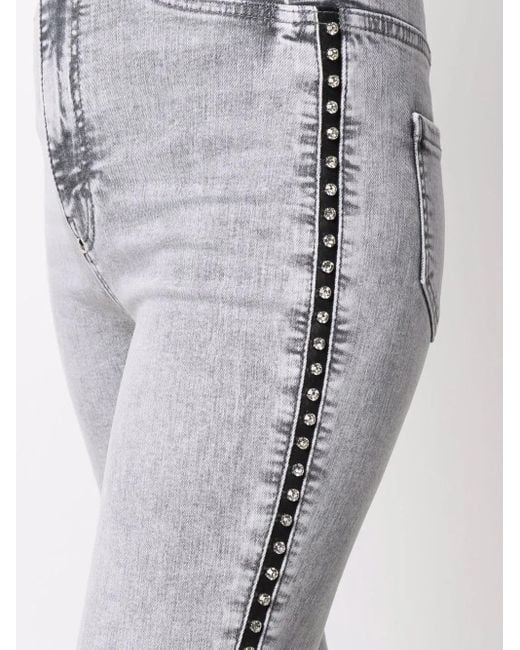 Philipp Plein Gray Gemstone High-Waist Jeggings