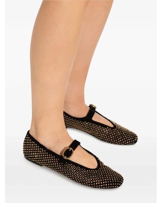 Kurt Geiger Black Mayfair Ballet Flats