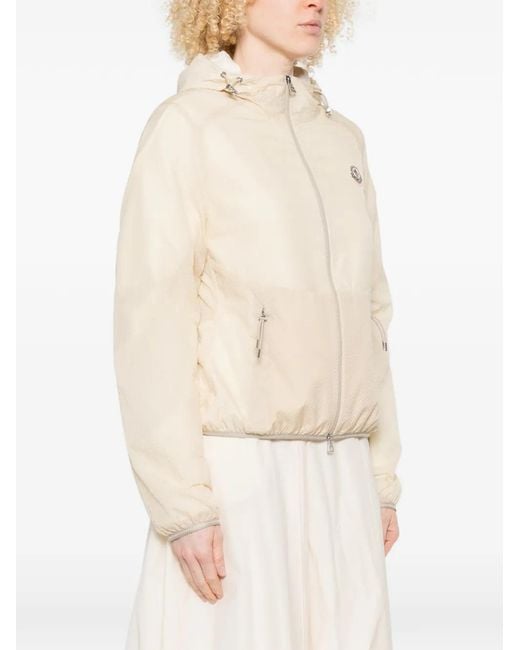 Moncler Natural Edasic Logo-Patch Hooded Jacket