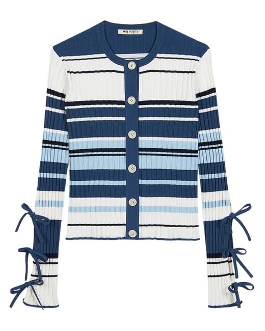 Ports 1961 Blue Striped Cardigan