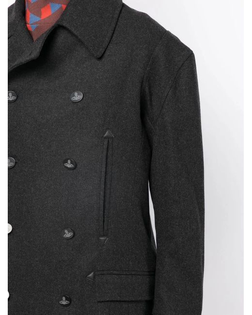 Vivienne Westwood Black Wool-Blend Peacoat for men