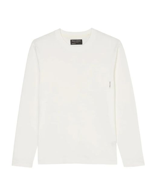 Marc O' Polo White Long-Sleeve Pocket T-Shirt for men