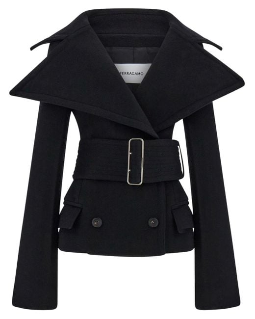 Chaqueta con doble botonadura Ferragamo de color Black