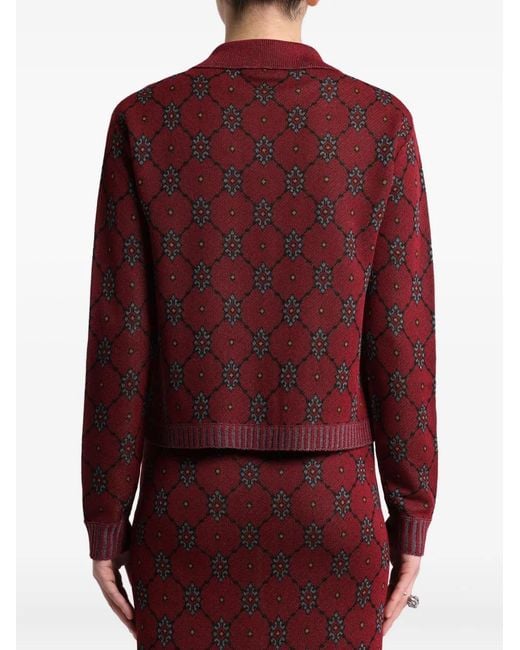 Etro Red Patterned Cardigan