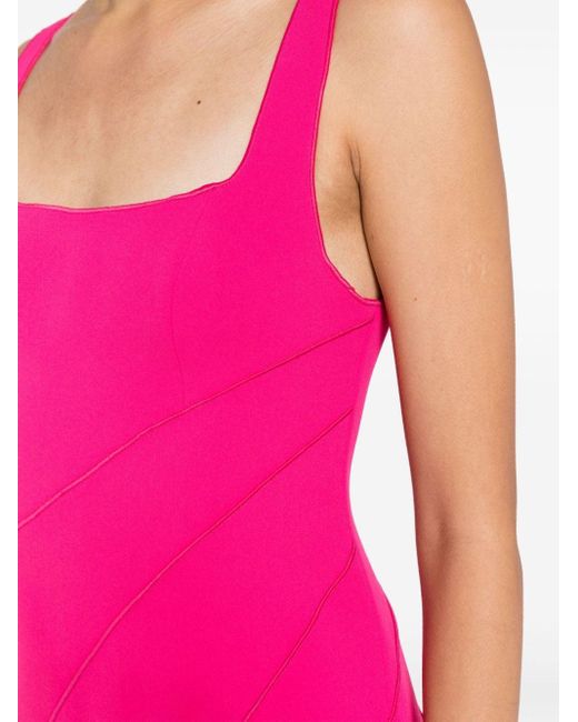 Acler Pink Rowe Square-neck Dress