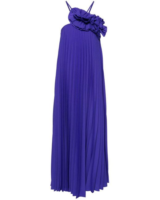 P.A.R.O.S.H. Purple Plissé Maxi Dress