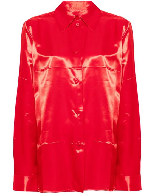 Jil Sander Red Diagonal Hemd