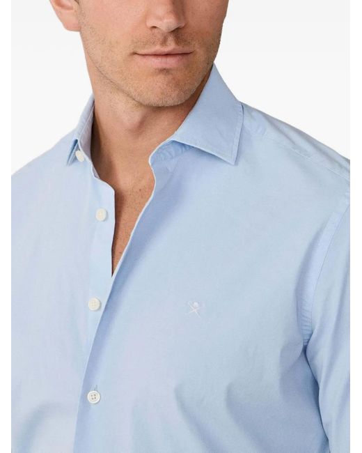 Hackett Blue Cutaway-Collar Poplin Shirt for men