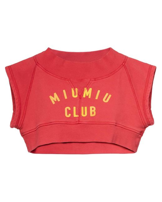 Miu Miu Red Club Cropped Top