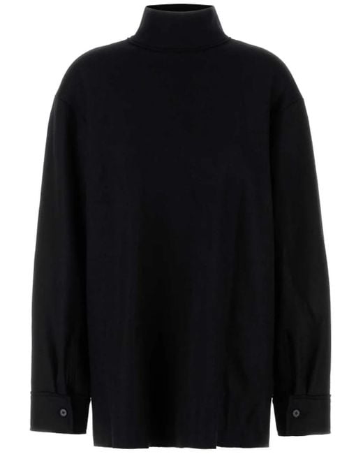 Jil Sander Blue High-Neck Sweater