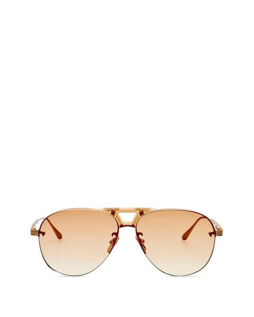 Linda Farrow Natural Pilot-Frame Sunglasses