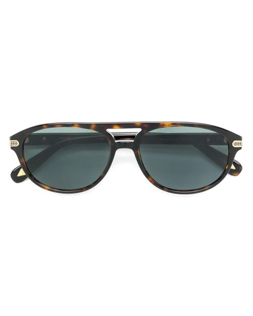 Brioni Brown Aviator-frame Sunglasses for men