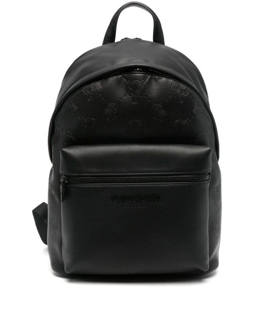 Philipp Plein Black Minneapolis Logo-debossed Backpack for men