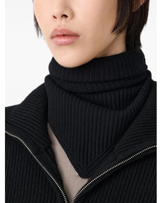 Studio Nicholson Black Isos Ribbed-Knit Scarf