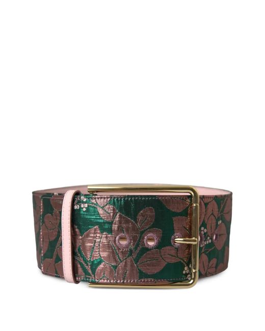 Dolce & Gabbana Gray Ceinture À Fleurs En Jacquard