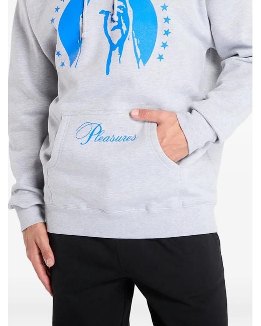 Pleasures Gray Graphic Critic Hoodie for men