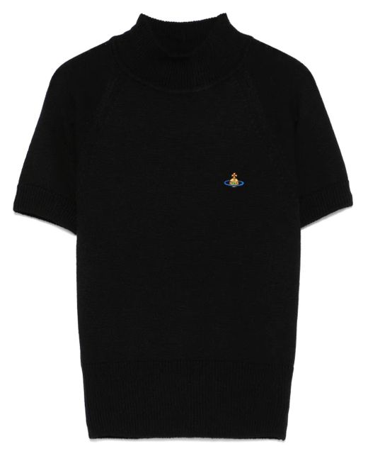Vivienne Westwood Black Fine Ribbed Knit Top