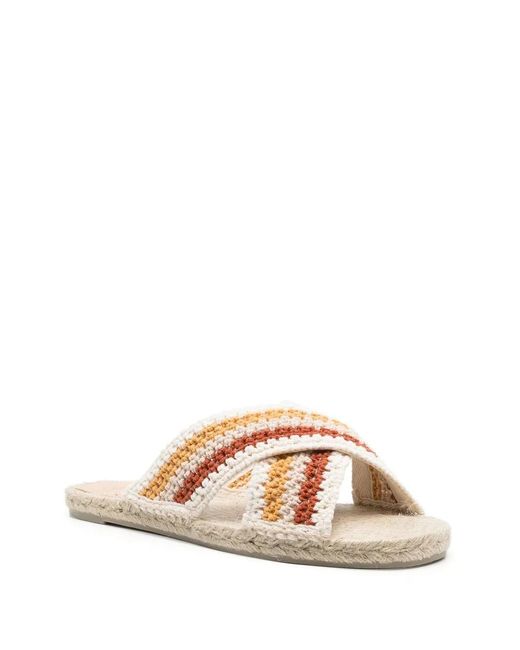 Castaner Natural Crossover-Strap Raffia Espadrilles