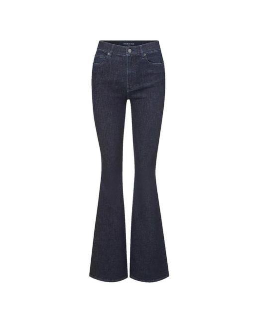 Veronica Beard Blue High-Waisted Flared Jeans