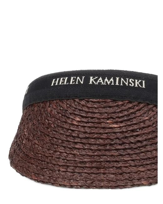 Helen Kaminski Brown Visière En Raphia À Logo