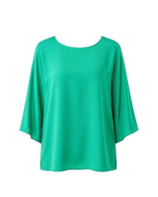 Max Mara Green Gattini Bow-Detail Blouse