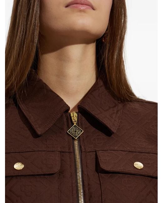 Casablanca Brown Monogram-Jacquard Mini Dress