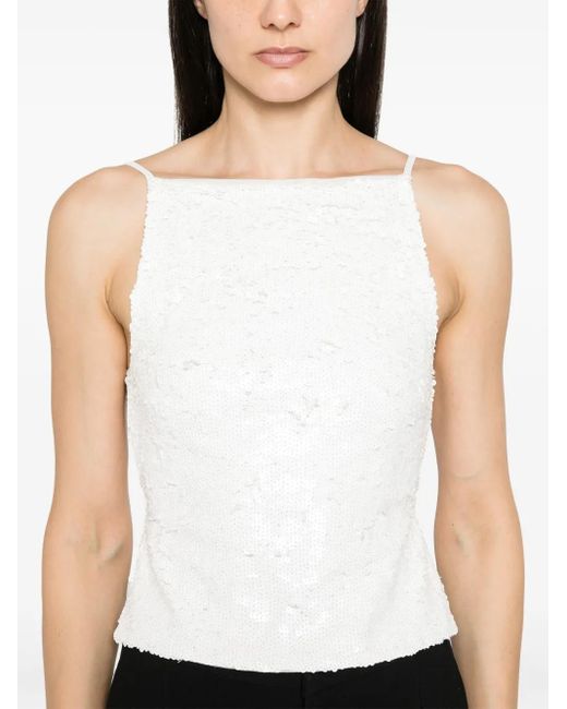 Top Con Paillettes di P.A.R.O.S.H. in White
