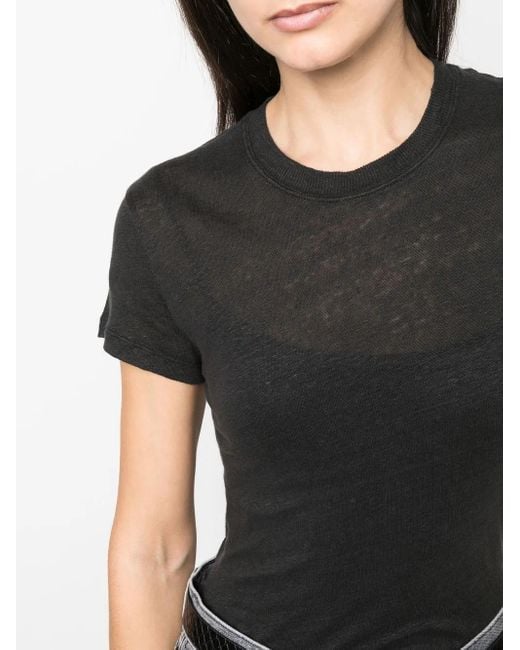 IRO Black Cap-Sleeve T-Shirt