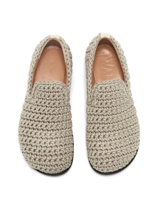 J.W. Anderson White Low-heel Crochet-knit Loafers for men