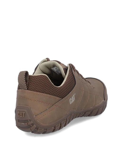 Caterpillar Brown Lace-Up Mesh Low-Top Sneakers for men