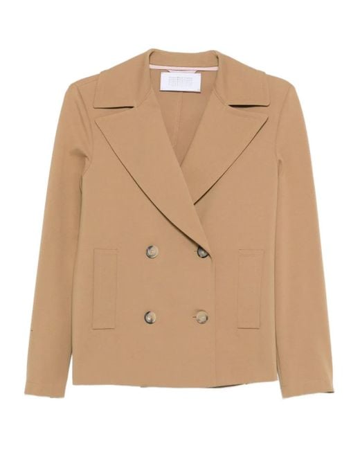 Harris Wharf London Natural Double-Breasted Jacket