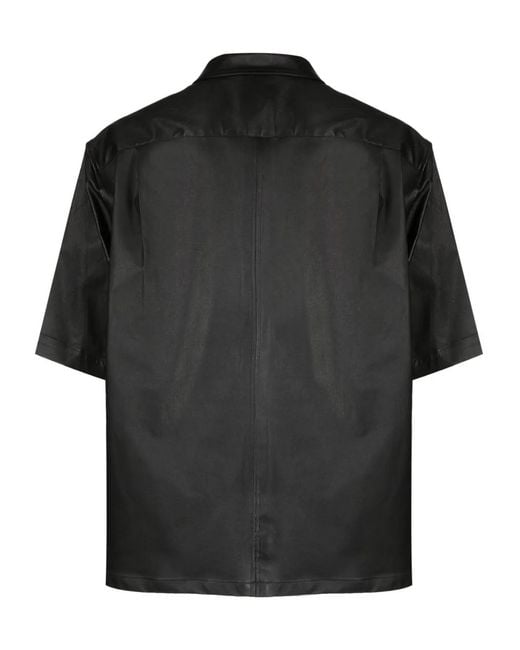 4SDESIGNS Black Graphic-Print Short-Sleeve Shirt for men