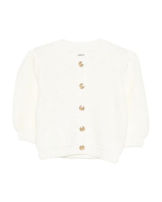 Ba&sh White Buttoned Cardigan