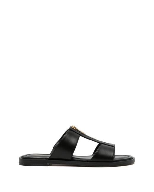 MICHAEL Michael Kors Black Berkley Zip Leather Sandals