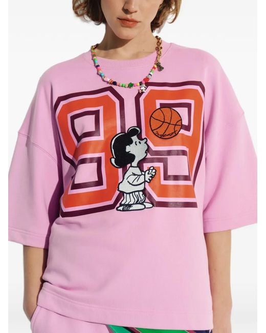Essentiel Antwerp Pink Peanuts Lucy Graphic-Print Sweatshirt
