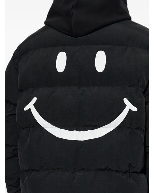 Moschino Black X Smiley Quilted Puffer Jacket for men