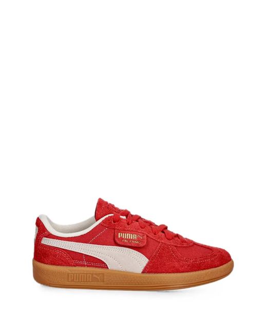 PUMA Red Palermo Logo-Patch Sneakers for men