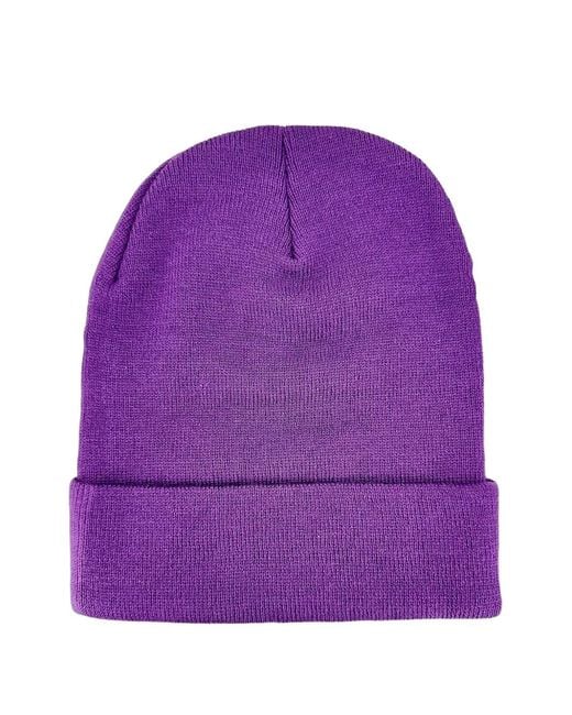 Sp5der Purple Rhinestone-Web Beanie for men