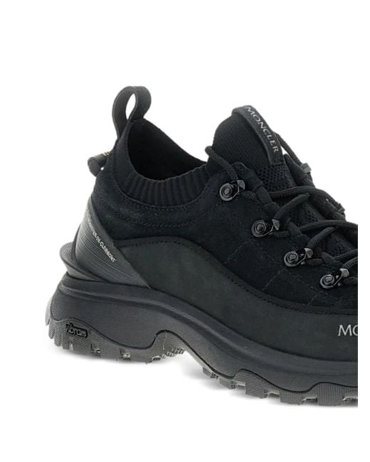 Moncler Black Trailgrip Lite3 Nubuck & Suede Trainers for men