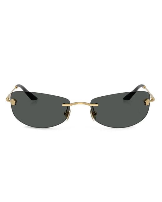 Versace Black Rectangle-Frame Sunglasses for men