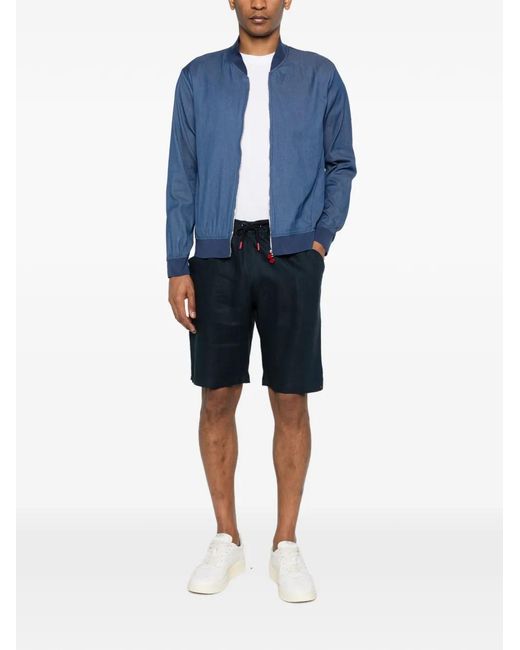 Kiton Blue Drawstring Shorts for men