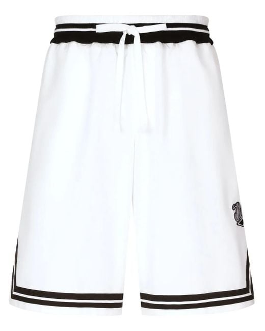 Dolce & Gabbana Katoenen Trainingsshorts Met Logoprint in het White voor heren