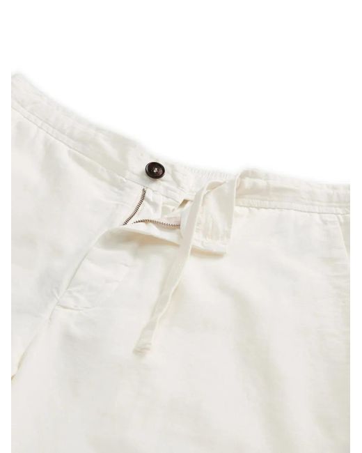 Woolrich White Linen Shorts for men