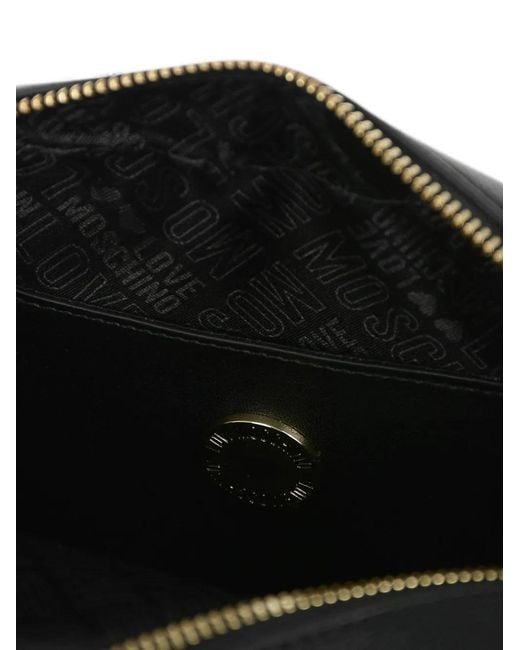 Moschino Black Love Logo-Plaque Crossbody Bag