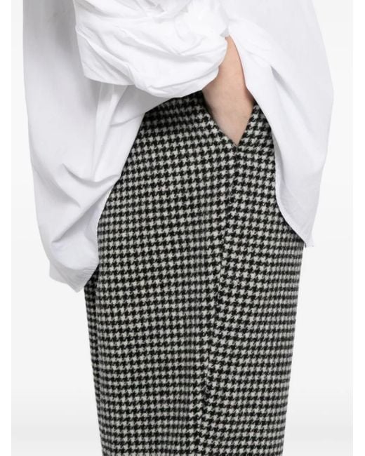 COMME DES GARÇON BLACK Gray Houndstooth Trousers