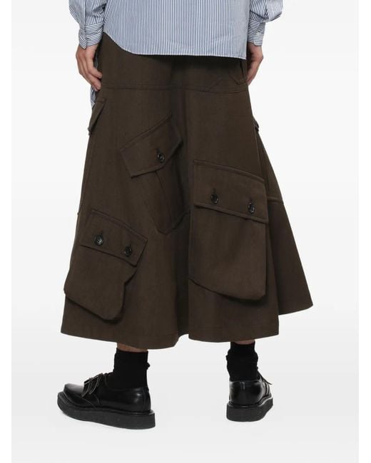 Comme des Garçons Brown Wool Cargo Shorts for men