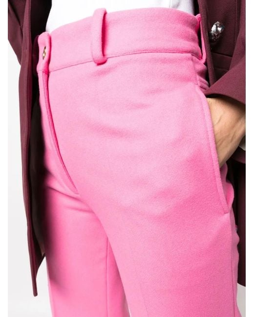 Patou Pink Straight-Leg Tailored Trousers