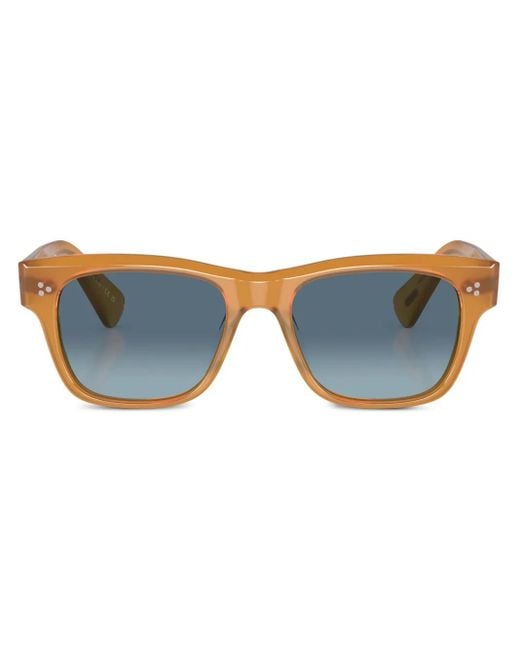 Oliver Peoples Blue Birell Square-Frame Sunglasses
